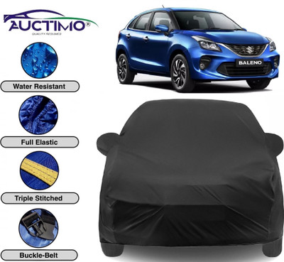 AUCTIMO Car Cover For Maruti Suzuki Baleno (With Mirror Pockets)(Black)