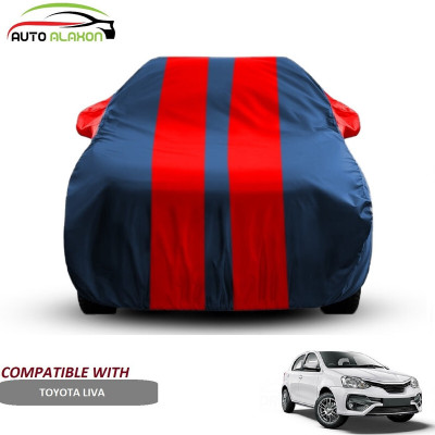AUTO ALAXON Car Cover For Toyota Liva (With Mirror Pockets)(Blue, Red)
