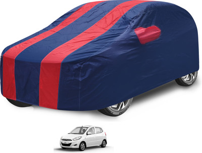 Auto Hub Car Cover For Hyundai i10 (With Mirror Pockets)(Red)