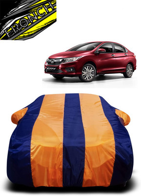 FRONCH Car Cover For Honda City ZX (With Mirror Pockets)(Orange, Blue)