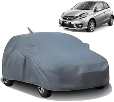 S Shine Max Car Cover For Honda Brio (With Mirror Pockets)(Grey)