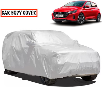 AUCTIMO Car Cover For Hyundai i20 (With Mirror Pockets)(Silver)