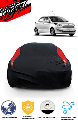 J S R Car Cover For Ford Figo 1.5D Titanium Plus MT (With Mirror Pockets)(Red, Black)