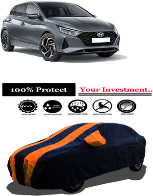 Amexride Car Cover For Hyundai Elite i20 (With Mirror Pockets)(Orange)