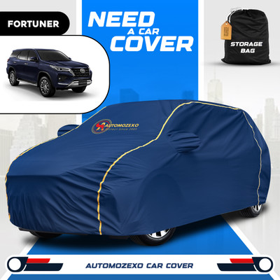 AUTOMOZEXO Car Cover For Toyota Fortuner (With Mirror Pockets)(Blue)