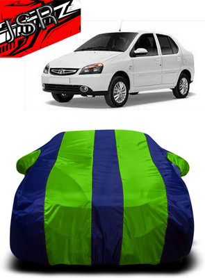J S R Car Cover For Tata Indigo eCS LX TDI BS III (With Mirror Pockets)(Green, Blue)