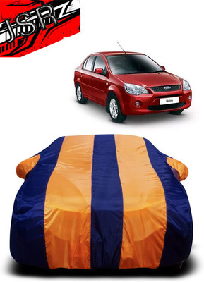 J S R Car Cover For Ford Ikon (With Mirror Pockets)(Orange, Blue)