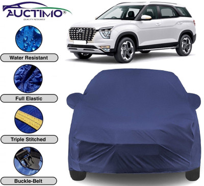 AUCTIMO Car Cover For Hyundai Alcazar (With Mirror Pockets)(Blue)