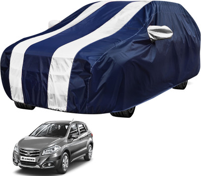 Auto Hub Car Cover For Maruti Suzuki S-Cross (With Mirror Pockets)(Blue, White)