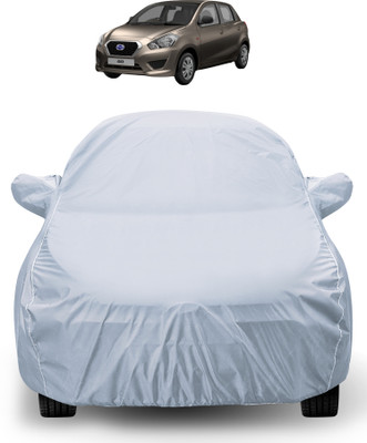 MOCKHE Car Cover For Datsun Go (With Mirror Pockets)(Silver)