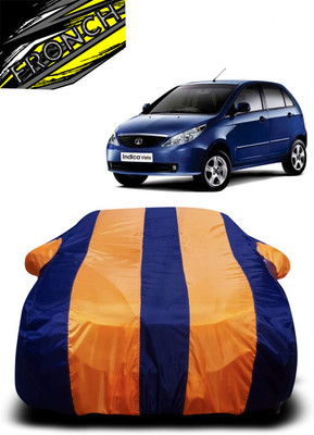 FRONCH Car Cover For Tata Vista (With Mirror Pockets)(Orange, Blue)