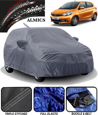 ALMICS Car Cover For Tata Tiago (With Mirror Pockets)(Grey)