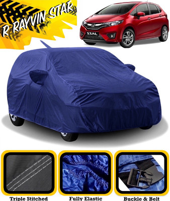 R Rayvin Star Car Cover For Honda Jazz (With Mirror Pockets)(Blue)