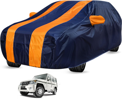 Auto Hub Car Cover For Mahindra Bolero (Without Mirror Pockets)(Black, Orange)