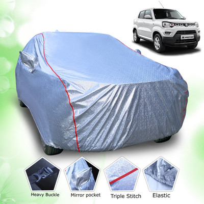 Telescope Car Cover For Maruti Suzuki S-Presso (With Mirror Pockets)(Silver, For 2019, 2020, 2021, 2022, 2023 Models)