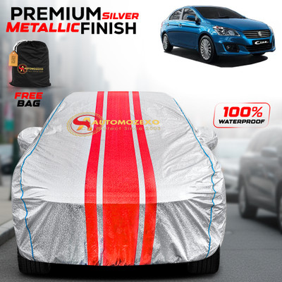 AUTOMOZEXO Car Cover For Maruti Ciaz (With Mirror Pockets)(Silver)