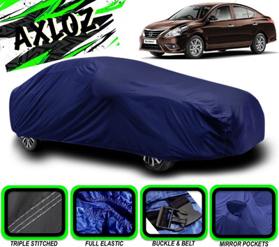 AXLOZ Car Cover For Nissan Sunny (With Mirror Pockets)(Blue)