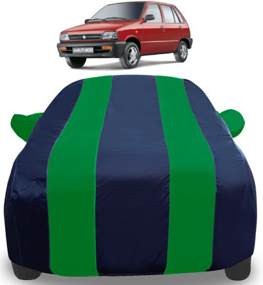 Auto Hub Car Cover For Maruti 800 (With Mirror Pockets)(Green)