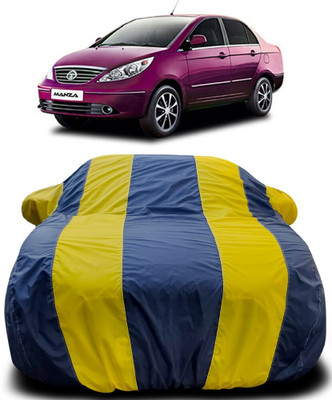 AMVISH Car Cover For Tata Manza (With Mirror Pockets)(Blue, Yellow)