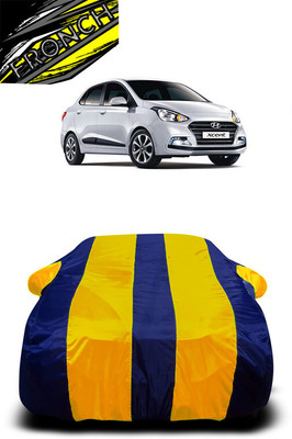 FRONCH Car Cover For Hyundai Xcent 1.1 CRDi SX Option (With Mirror Pockets)(Yellow, Blue)