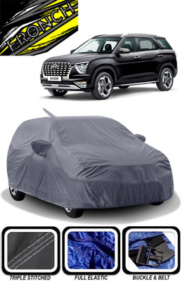 FRONCH Car Cover For Hyundai Alcazar (With Mirror Pockets)(Grey)