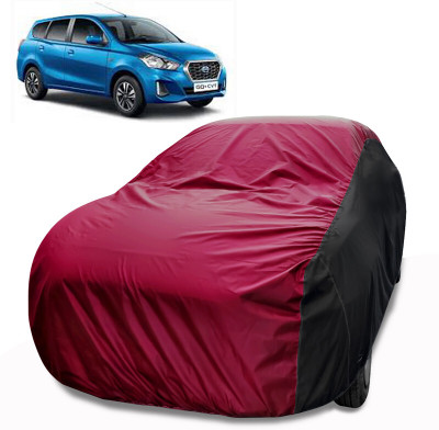MoTRoX Car Cover For Nissan Go+ (Without Mirror Pockets)(Maroon, Black)