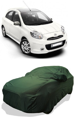 Coxtor Car Cover For Nissan Micra K13k (With Mirror Pockets)(Green)