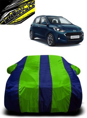 FRONCH Car Cover For Hyundai Grand i10 (With Mirror Pockets)(Green, Blue)
