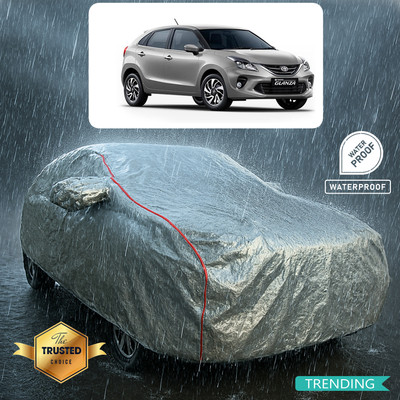 CODOKI Car Cover For Toyota Glanza G Hybrid (With Mirror Pockets)(Silver, Red)