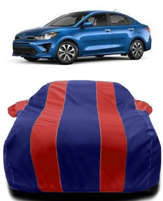 Autoprime Car Cover For Kia Rio LX (With Mirror Pockets)(Red, Blue)