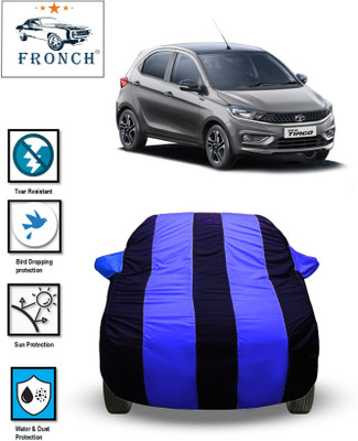 FRONCH Car Cover For Tata Tiago, Tiago EV, Tiago Facelift, Tiago JTP, Tiago 1.2 Revotron XE (With Mirror Pockets)(Blue)