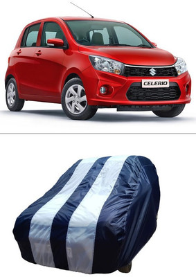 SRI GORAKHNATH TRADERS Car Cover For Maruti Suzuki Celerio (Without Mirror Pockets)(White, Blue)