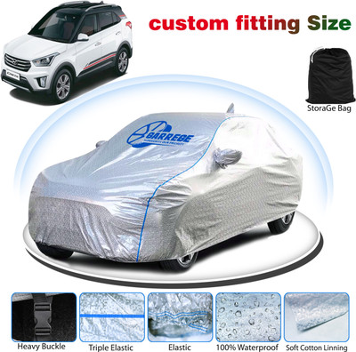GARREGE Car Cover For Hyundai Creta (With Mirror Pockets)(Silver, For 2020, 2021, 2022, 2023, 2024 Models)