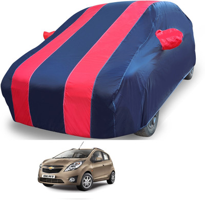 MOCKHE Car Cover For Chevrolet Beat (With Mirror Pockets)(Red)