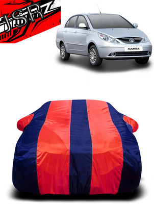J S R Car Cover For Tata Manza (With Mirror Pockets)(Red, Blue)