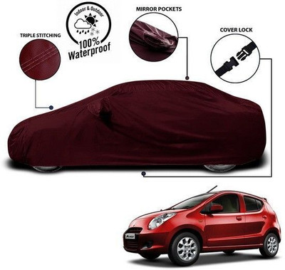 ANTHUB Car Cover For Maruti Suzuki Alto 800 (With Mirror Pockets)(Red)
