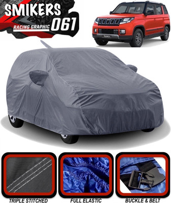 SMIKERS Car Cover For Mahindra TUV300 (With Mirror Pockets)(Grey)