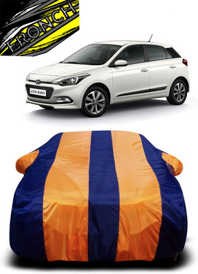 FRONCH Car Cover For Hyundai Elite i20 Asta Option 1.4 CRDi (With Mirror Pockets)(Orange, Blue)