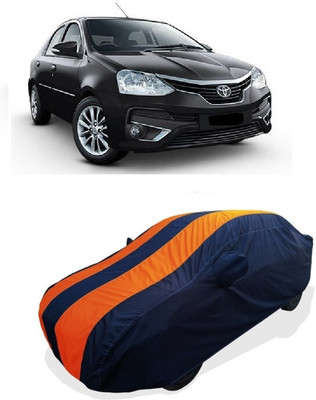 Coxtor Car Cover For Toyota Platinum Etios 1.4 GXD (With Mirror Pockets)(Orange)