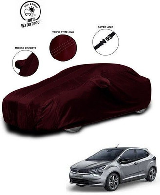 SEBONGO Car Cover For Tata Altroz (With Mirror Pockets)(Red)