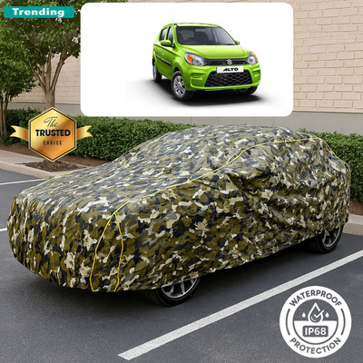 GOSHIV-car and bike accessories Car Cover For Maruti Alto 800 LXI (With Mirror Pockets)(Yellow, Black)