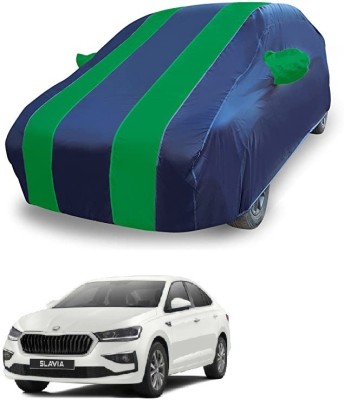 MOCKHE Car Cover For Skoda Slavia (With Mirror Pockets)(Green)