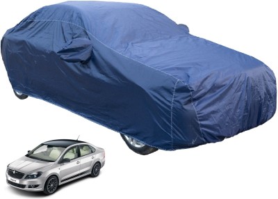 MOCKHE Car Cover For Skoda Rapid (With Mirror Pockets)(Blue)