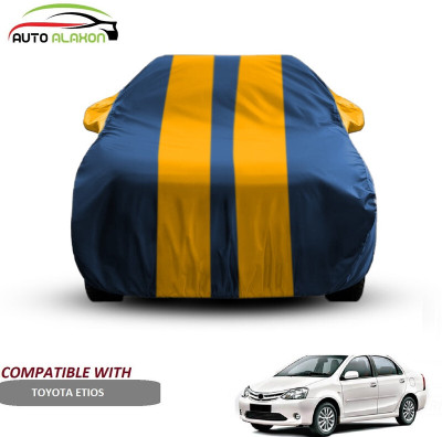 AUTO ALAXON Car Cover For Toyota Etios (With Mirror Pockets)(Blue, Yellow)