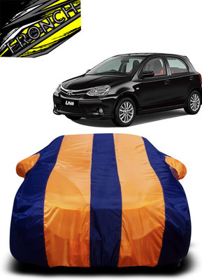 FRONCH Car Cover For Toyota Etios Liva (With Mirror Pockets)(Orange, Blue)