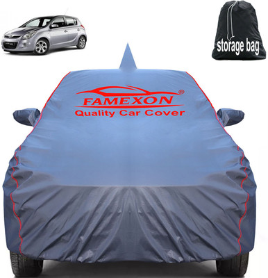 FAMEXON Car Cover For Hyundai i20 (With Mirror Pockets)(Grey)