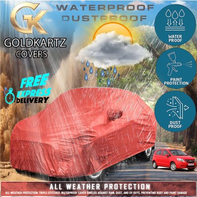 GOLDKARTZ Car Cover For Chevrolet Sail UVA (With Mirror Pockets)(Red)