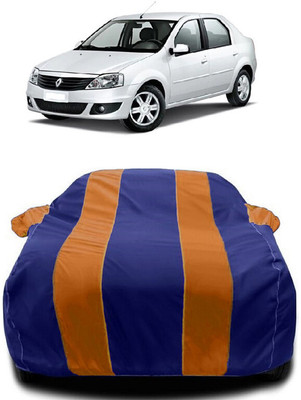 Autoprime Car Cover For Mahindra Renault Logan (With Mirror Pockets)(Orange, Blue)