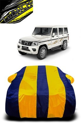 FRONCH Car Cover For Mahindra Bolero (With Mirror Pockets)(Yellow, Blue)