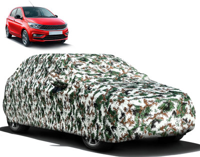 AUTOGUYS Car Cover For Tata Tiago (With Mirror Pockets)(Green)